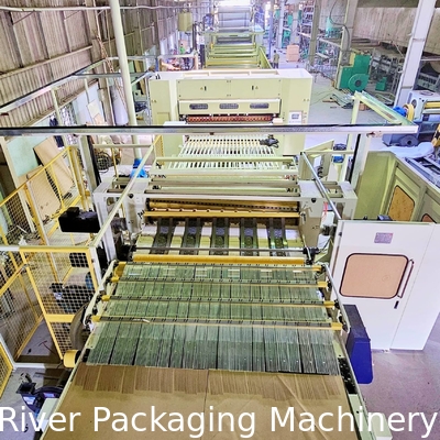 Ligne de fabrication de carton à trois couches WEST RIVER avec système de régulation de vitesse Backhoff