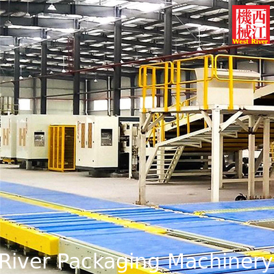 Ligne de production complète de carton ondulé pré-imprimé entièrement automatique à 5 plis