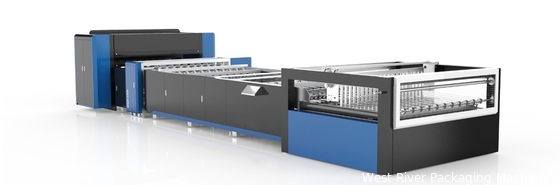 Ligne de production de carton ondulé 2 et 3 plis, 300 m/min, cannelures A, B, C, E, F avec massicot rotatif