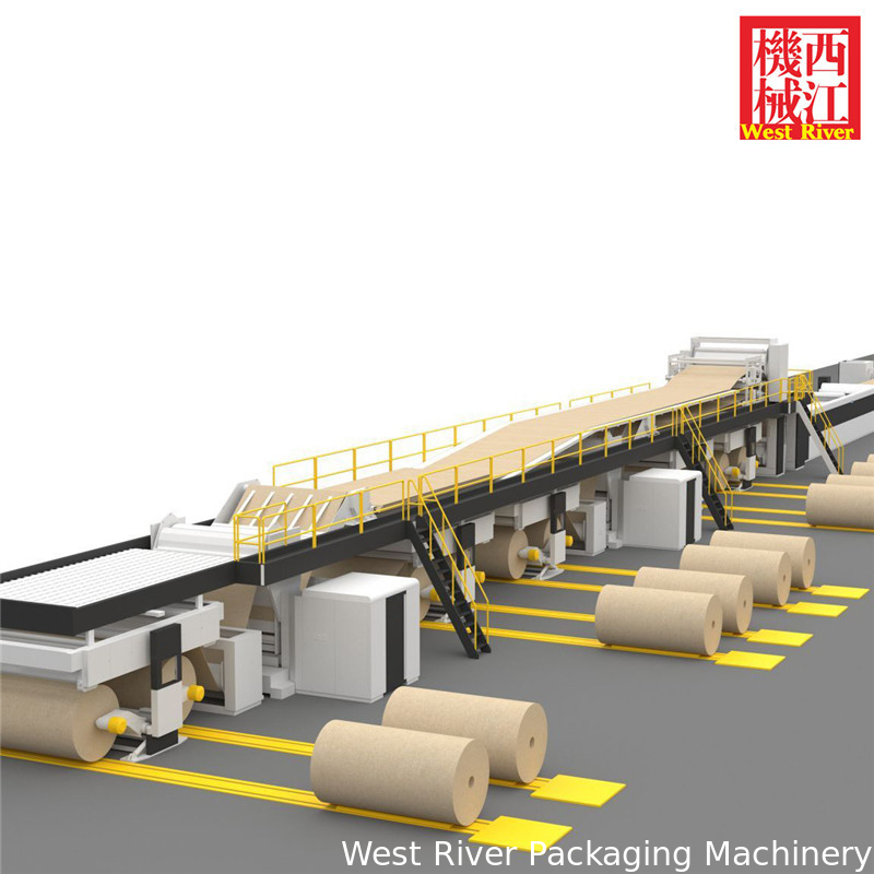 Ligne de production complète de carton ondulé haute vitesse 3 plis, 5 plis, 7 plis