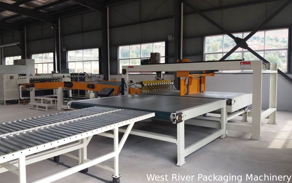 Swing Conveyor Stacker | PLC control | Auto Counting output | Connect with Cardbaord Logistics System Auto Strapping